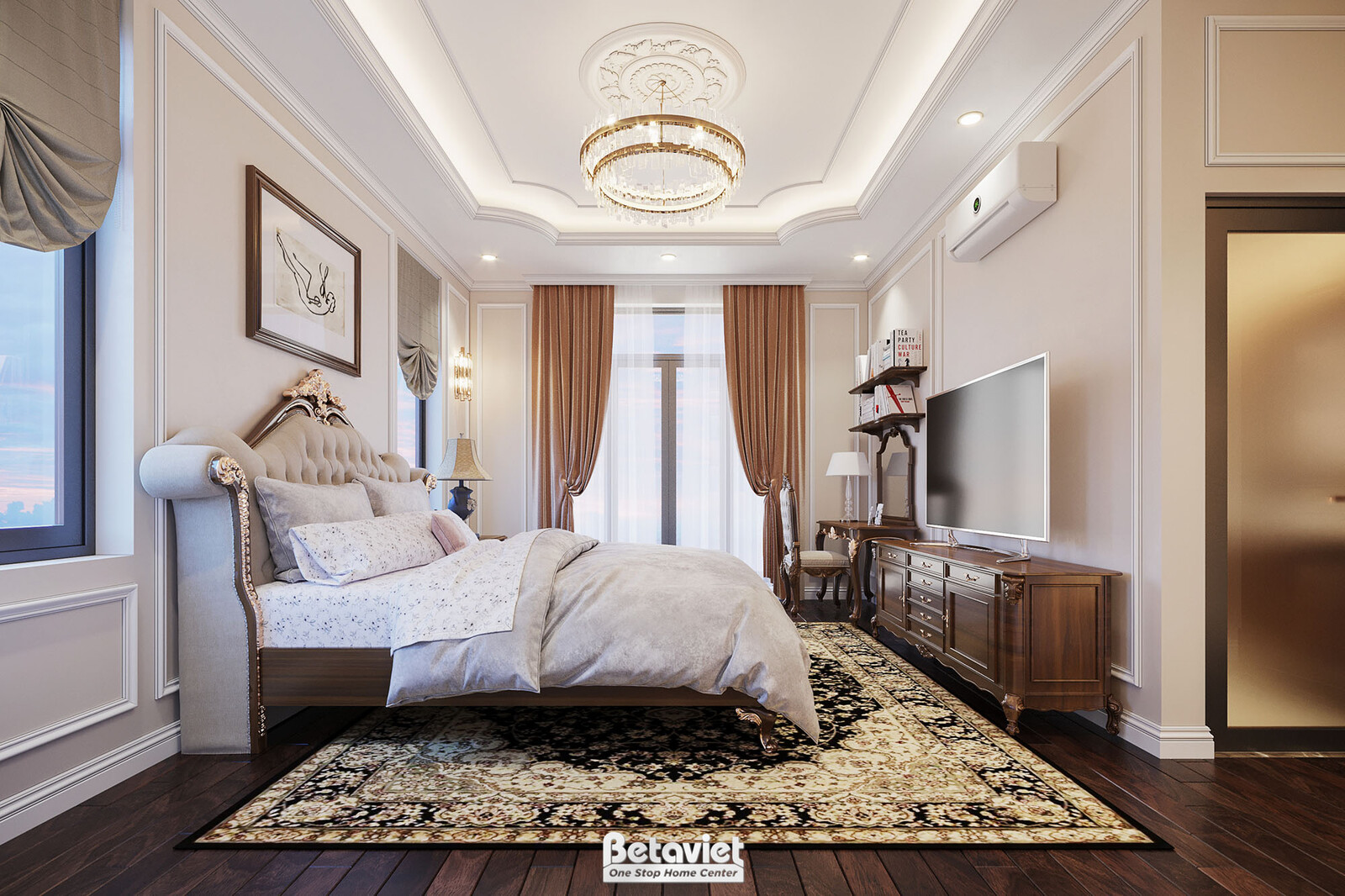 Nội thất phòng ngủ biệt thự Art Deco NT21015 – góc nhìn 11