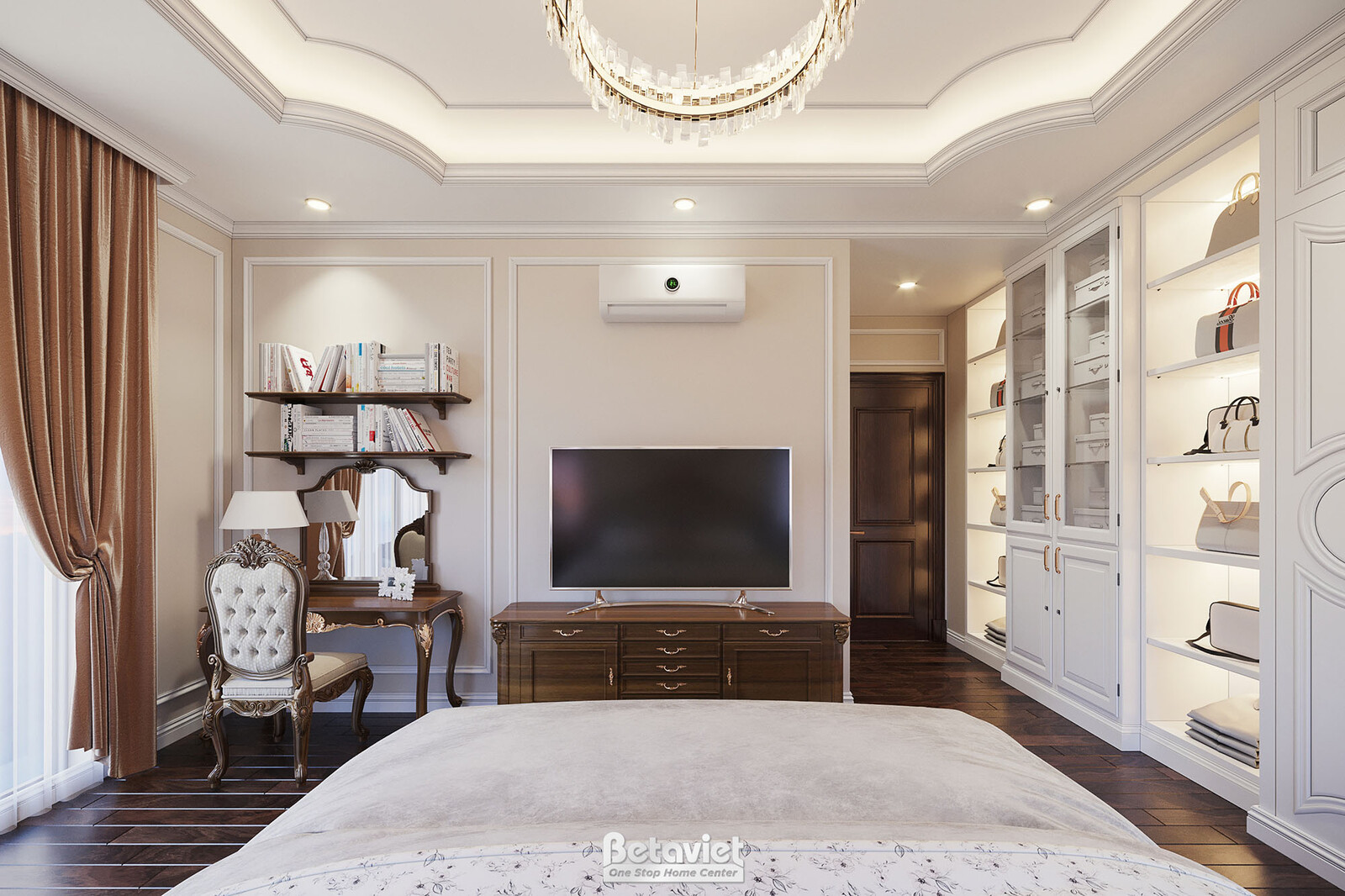 Nội thất phòng ngủ biệt thự Art Deco NT21015 – góc nhìn 13