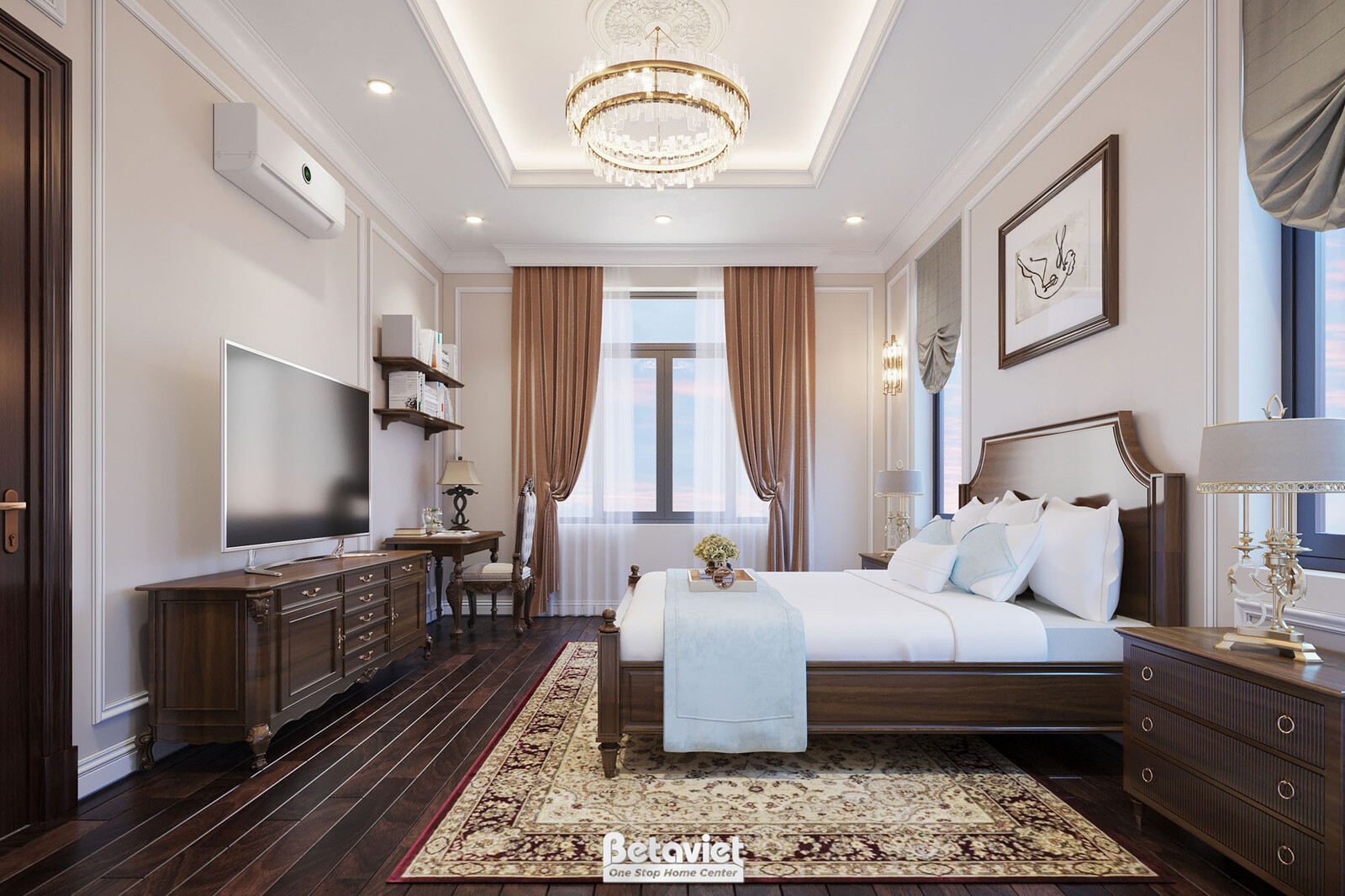 Nội thất phòng ngủ biệt thự Art Deco NT21015 – góc nhìn 12