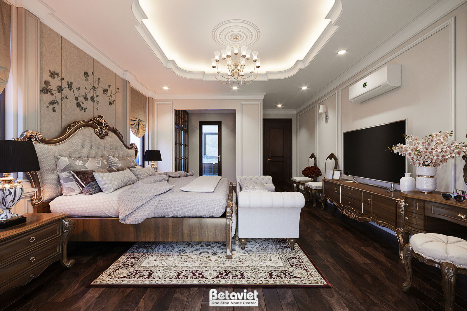 Nội thất phòng ngủ biệt thự Art Deco NT21015 – góc nhìn 5