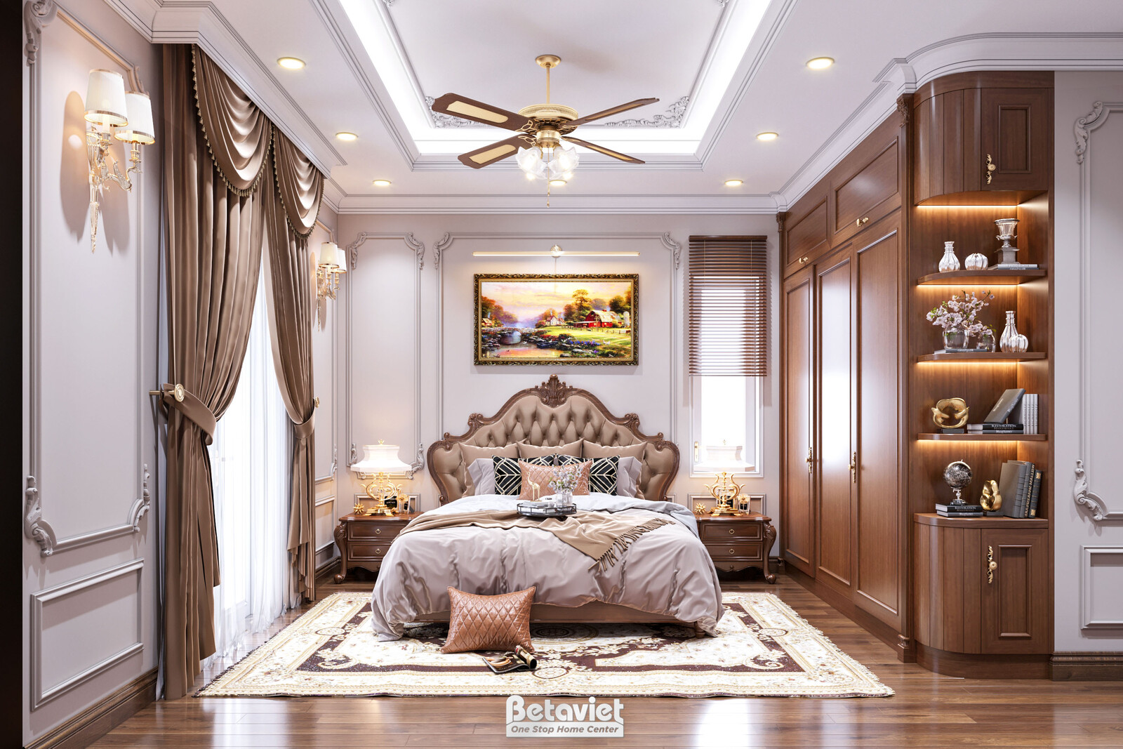 Nội thất phòng ngủ biệt thự tân cổ điển NT20121 – góc nhìn 7