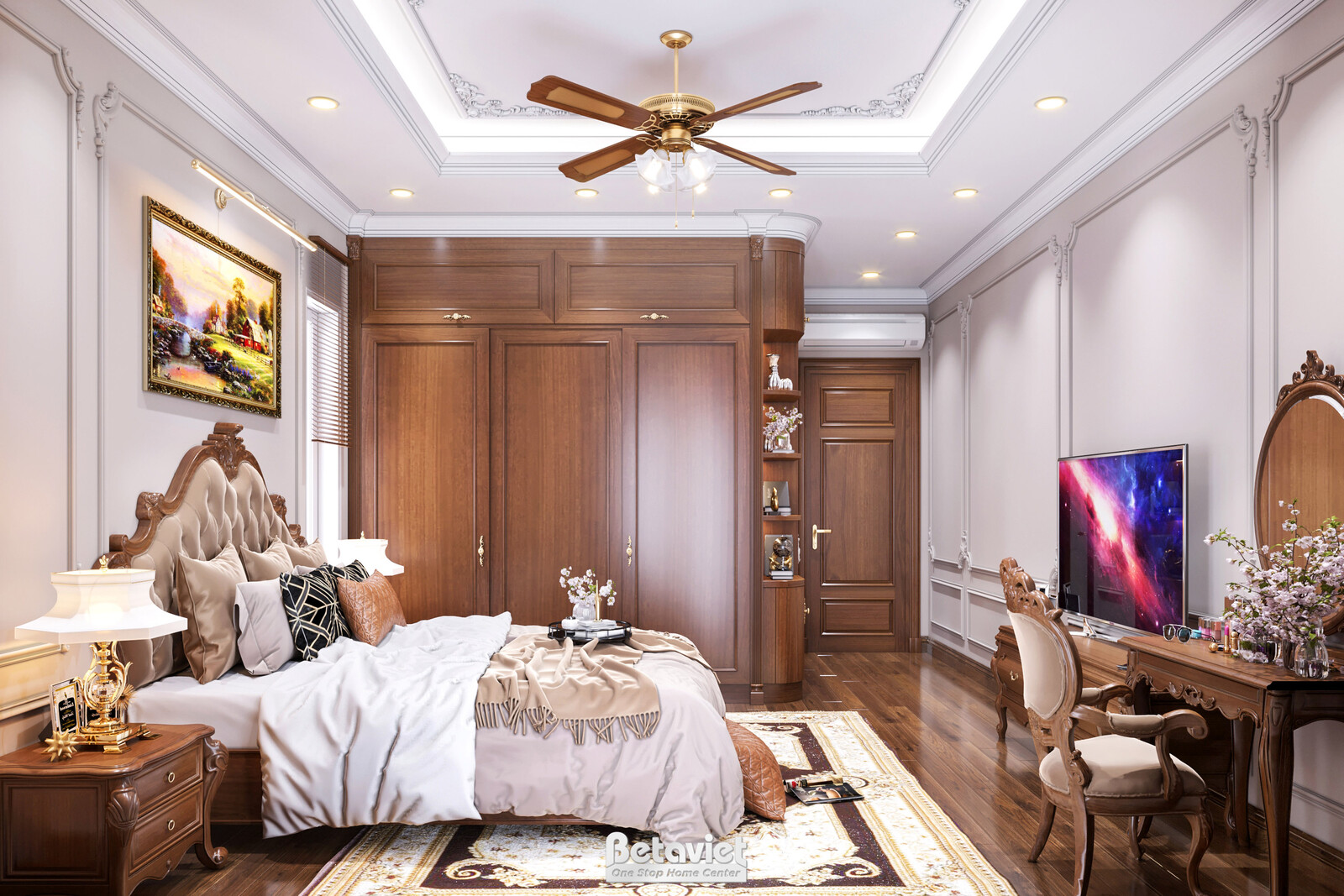 Nội thất phòng ngủ biệt thự tân cổ điển NT20121 – góc nhìn 8
