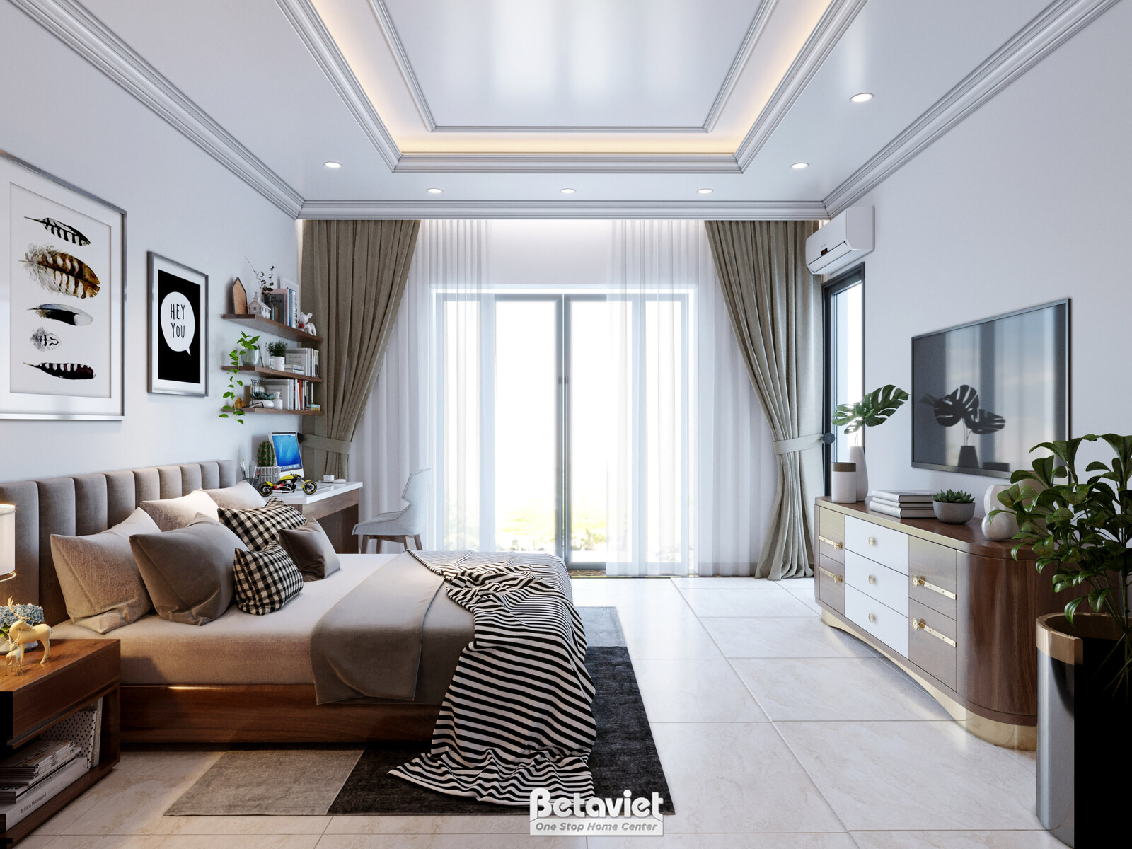 Nội thất phòng ngủ biệt thự hiện đại gỗ KT21112 – góc nhìn 7
