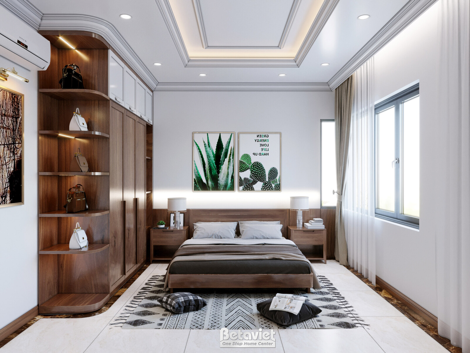 Nội thất phòng ngủ biệt thự hiện đại gỗ KT21112 – góc nhìn 9