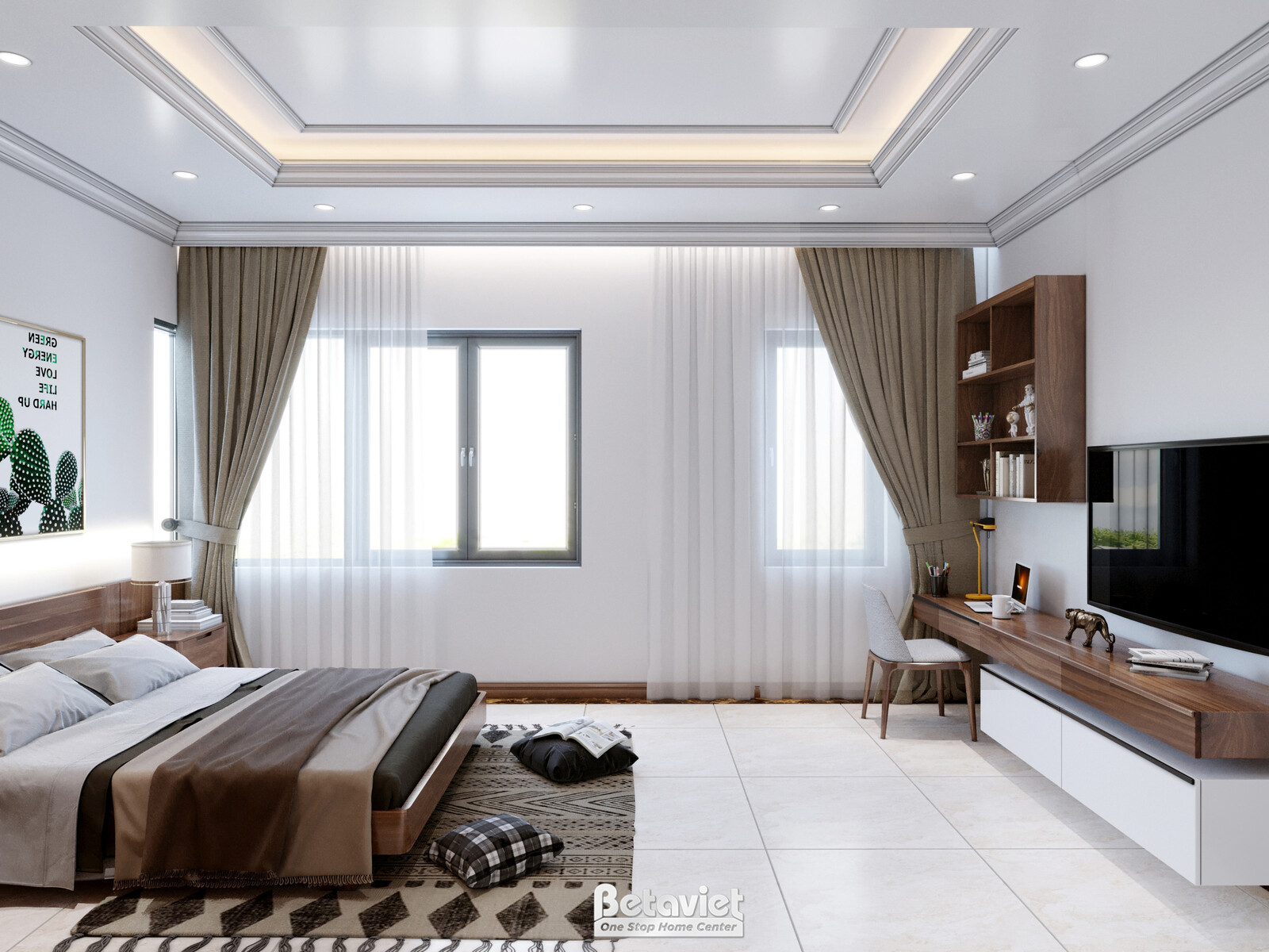 Nội thất phòng ngủ biệt thự hiện đại gỗ KT21112 – góc nhìn 10