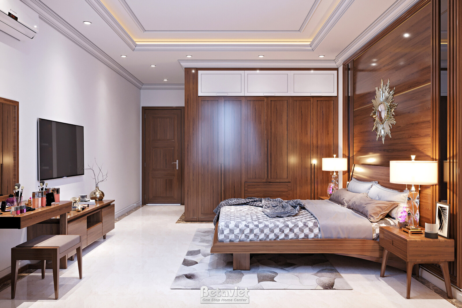 Nội thất phòng ngủ biệt thự hiện đại gỗ KT21112 – góc nhìn 13