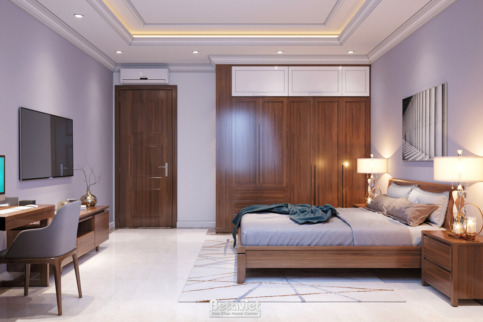 Nội thất phòng ngủ biệt thự hiện đại gỗ KT21112 – góc nhìn 14