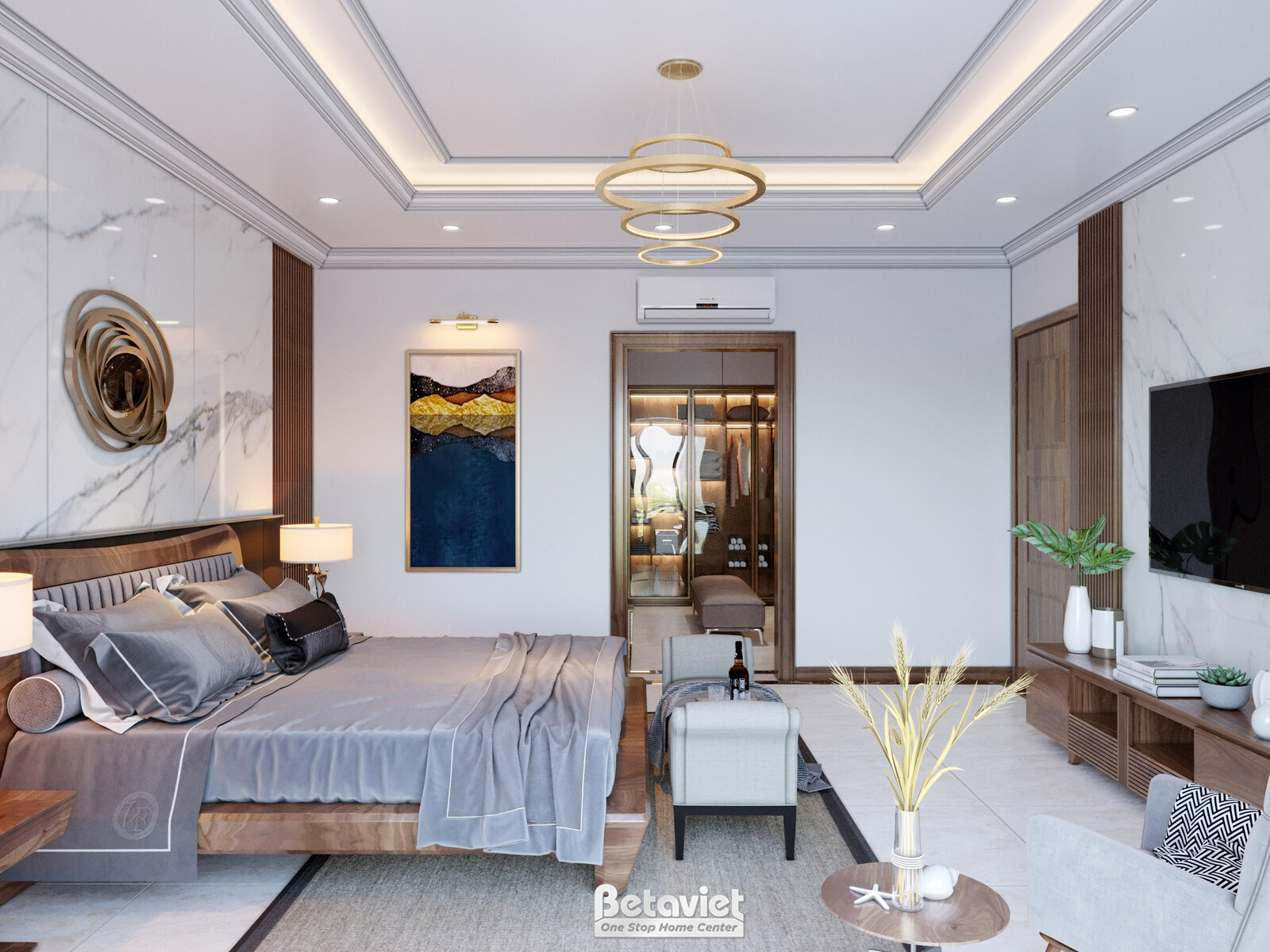 Nội thất phòng ngủ biệt thự hiện đại gỗ KT21112 – góc nhìn 5