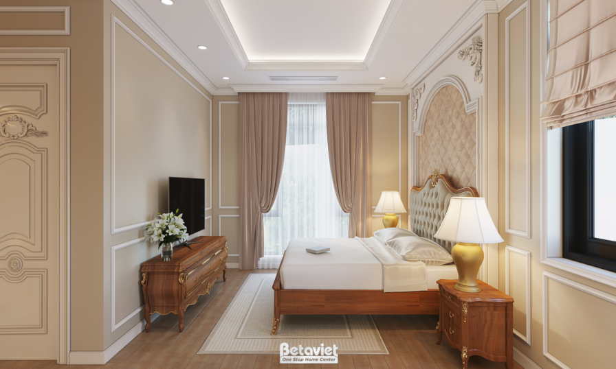 Nội thất phòng ngủ biệt thự tân cổ điển KT19098 – góc nhìn 4
