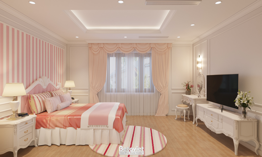 Nội thất phòng ngủ trẻ em biệt thự hiện đại KT19098 – góc nhìn 3