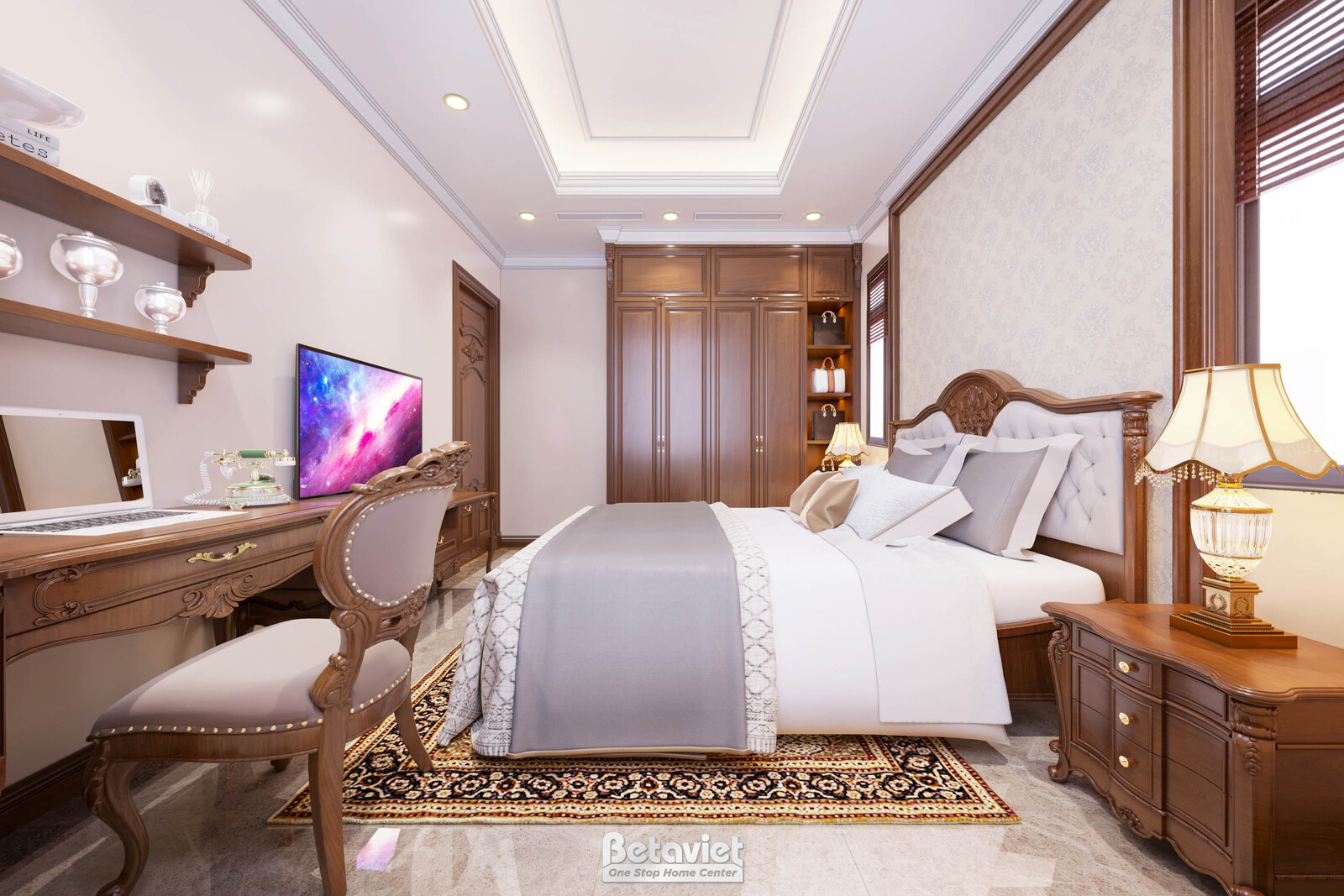 Nội thất phòng ngủ trẻ em biệt thự tân cổ điển NT21122 – góc nhìn 8