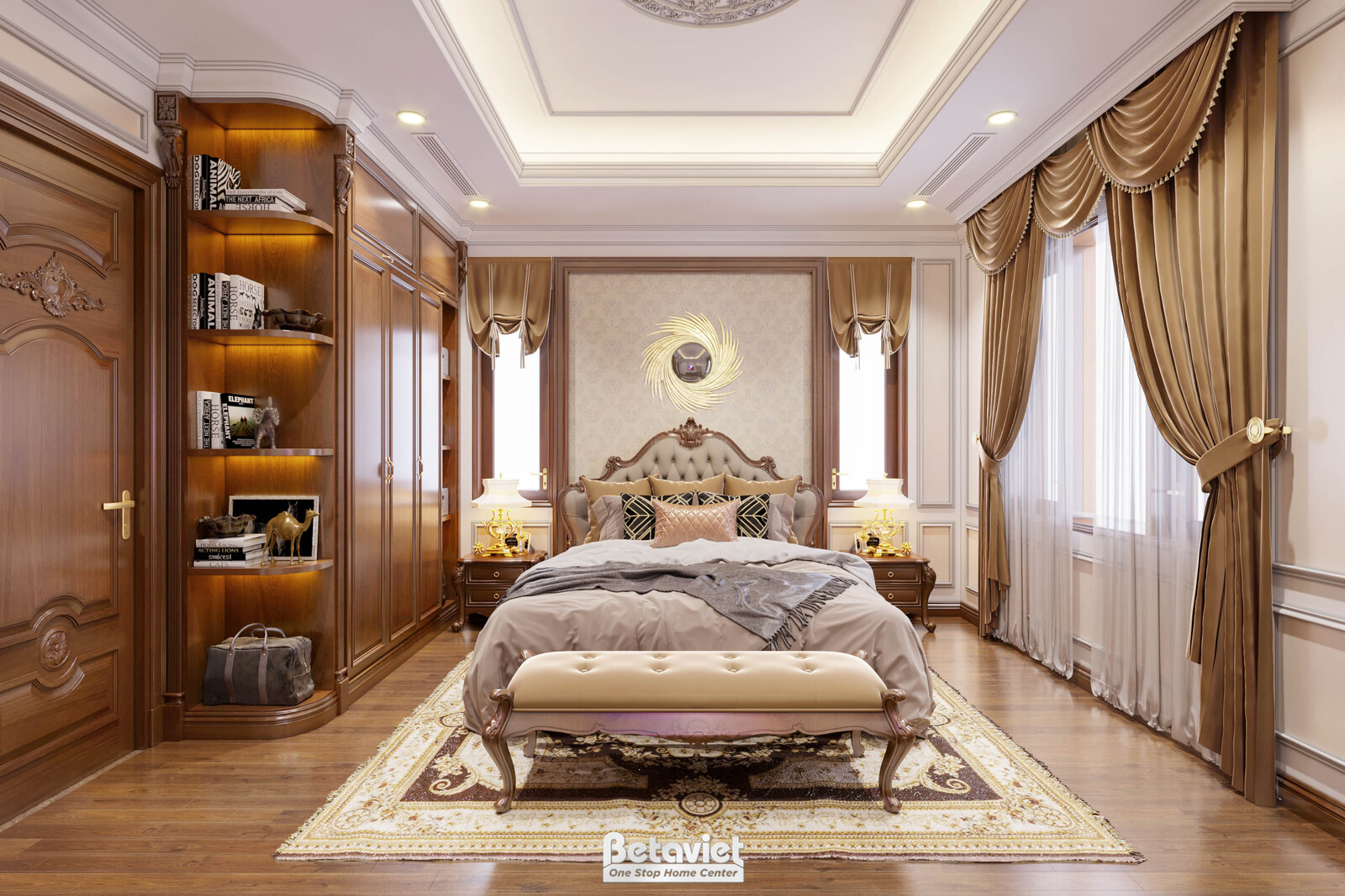 Nội thất phòng ngủ trẻ em biệt thự tân cổ điển NT21122 – góc nhìn 9