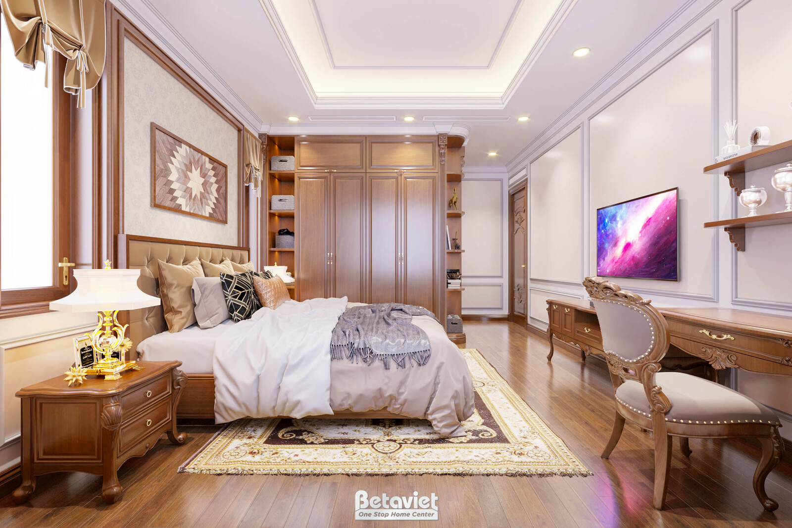 Nội thất phòng ngủ trẻ em biệt thự tân cổ điển NT21122 – góc nhìn 4