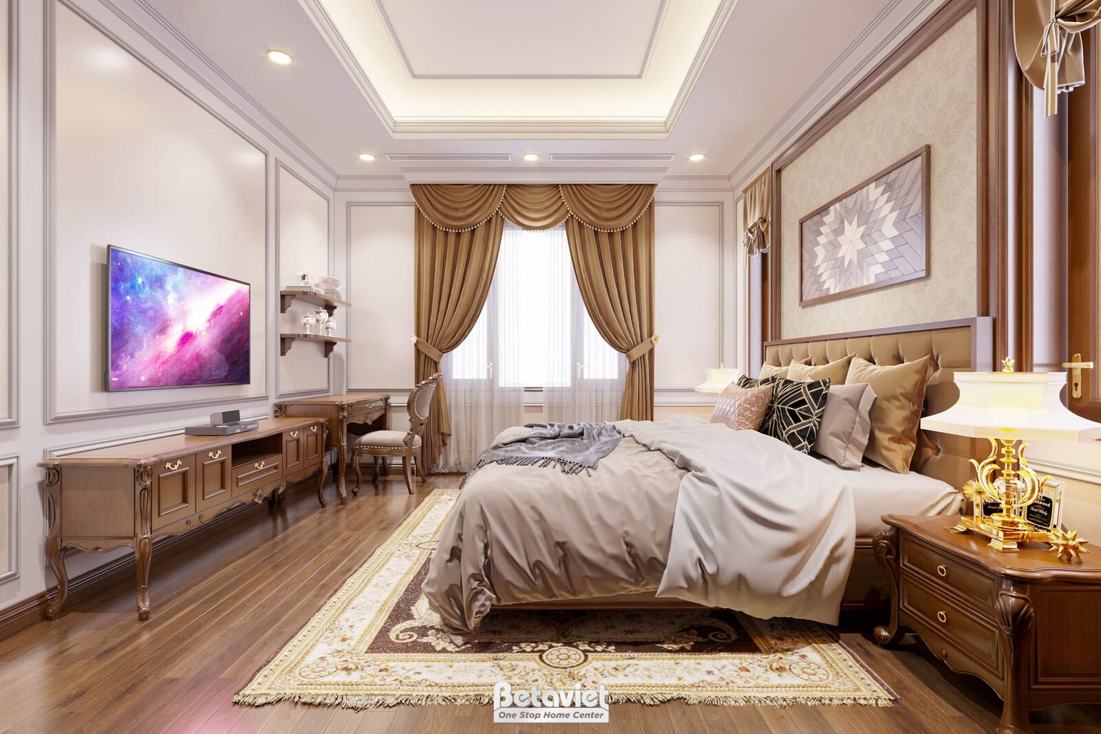 Nội thất phòng ngủ trẻ em biệt thự tân cổ điển NT21122 – góc nhìn 5
