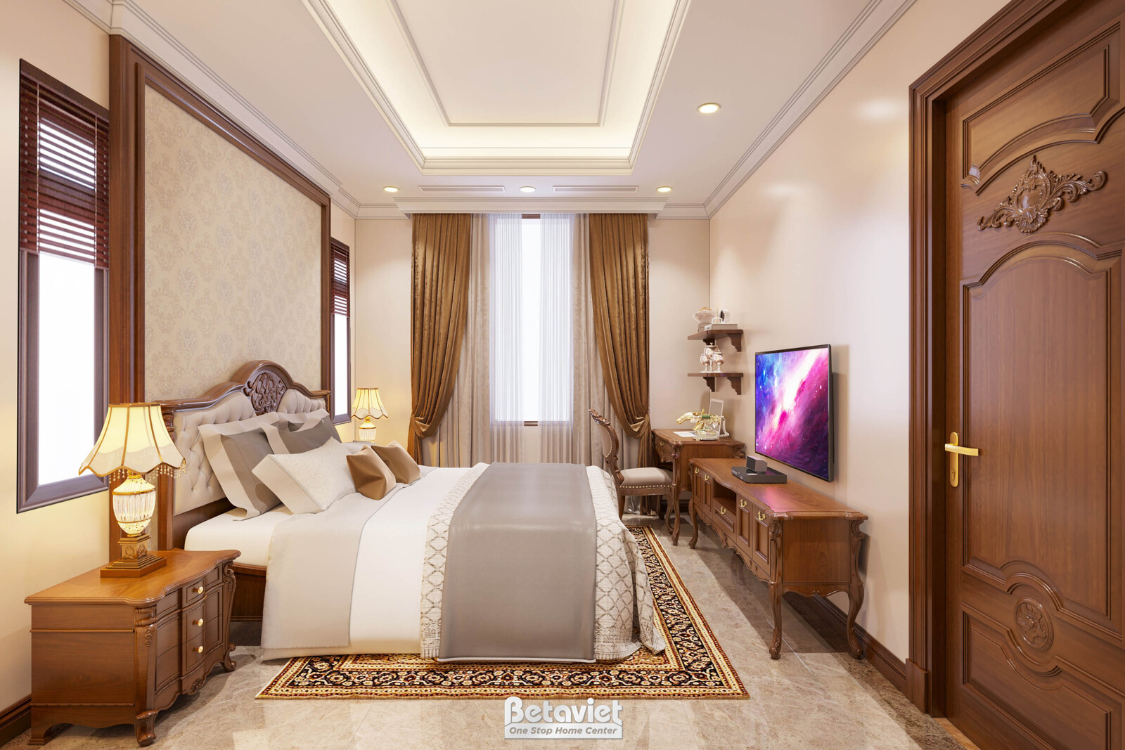 Nội thất phòng ngủ trẻ em biệt thự tân cổ điển NT21122 – góc nhìn 6