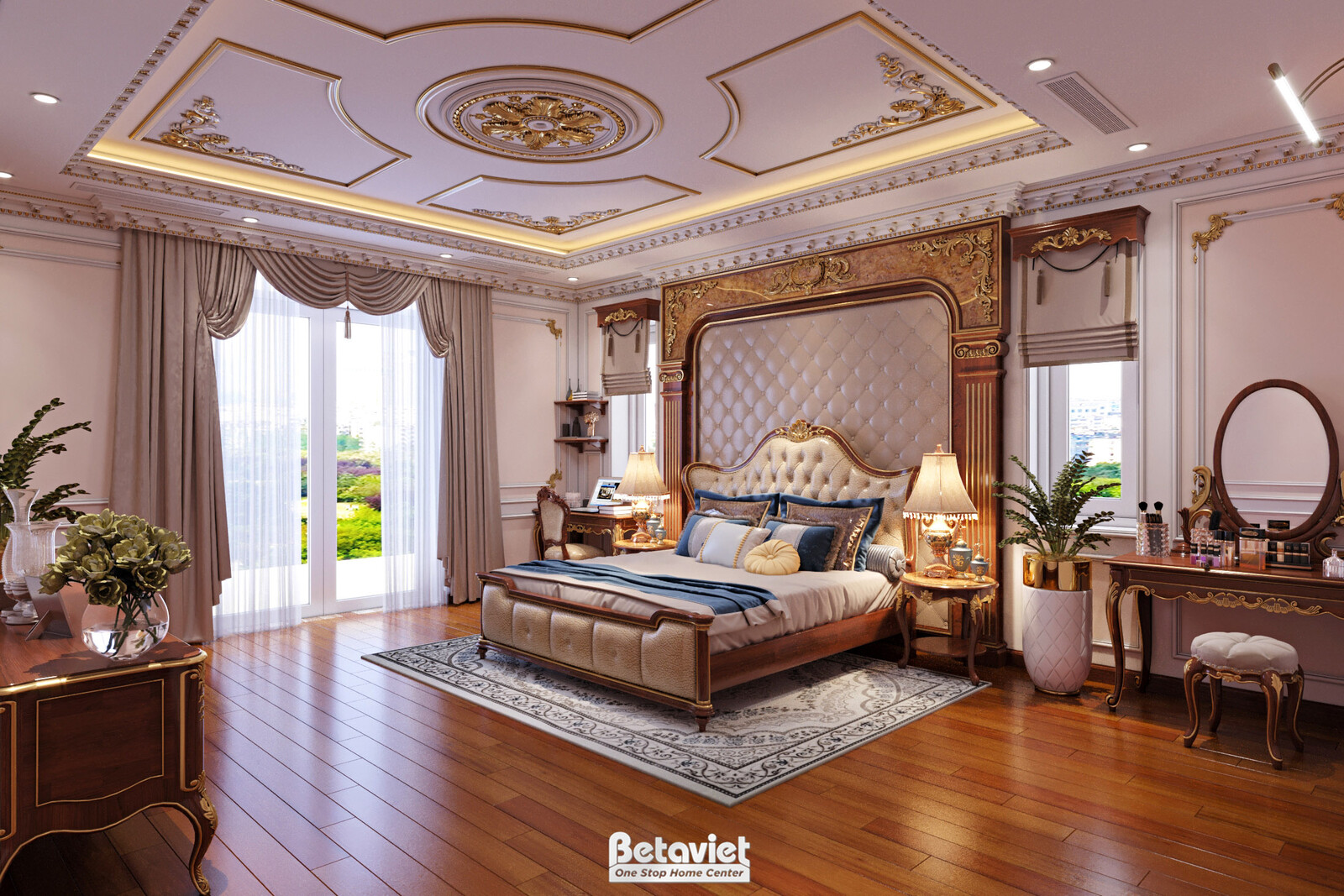 Nội thất phòng ngủ biệt thự tân cổ điển NT21120 – góc nhìn 10