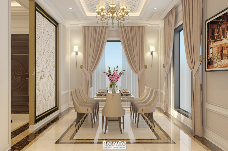 Nội thất phòng ăn biệt thự Art Deco NT18109 – góc nhìn 2