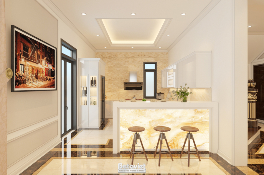 Nội thất phòng bếp biệt thự Art Deco NT18109 – góc nhìn 2