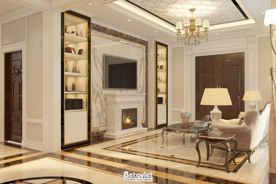 Nội thất phòng khách biệt thự Art Deco NT18109 – góc nhìn 4