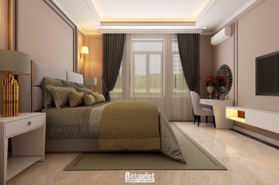Nội thất phòng ngủ biệt thự Art Deco NT18109 – góc nhìn 3