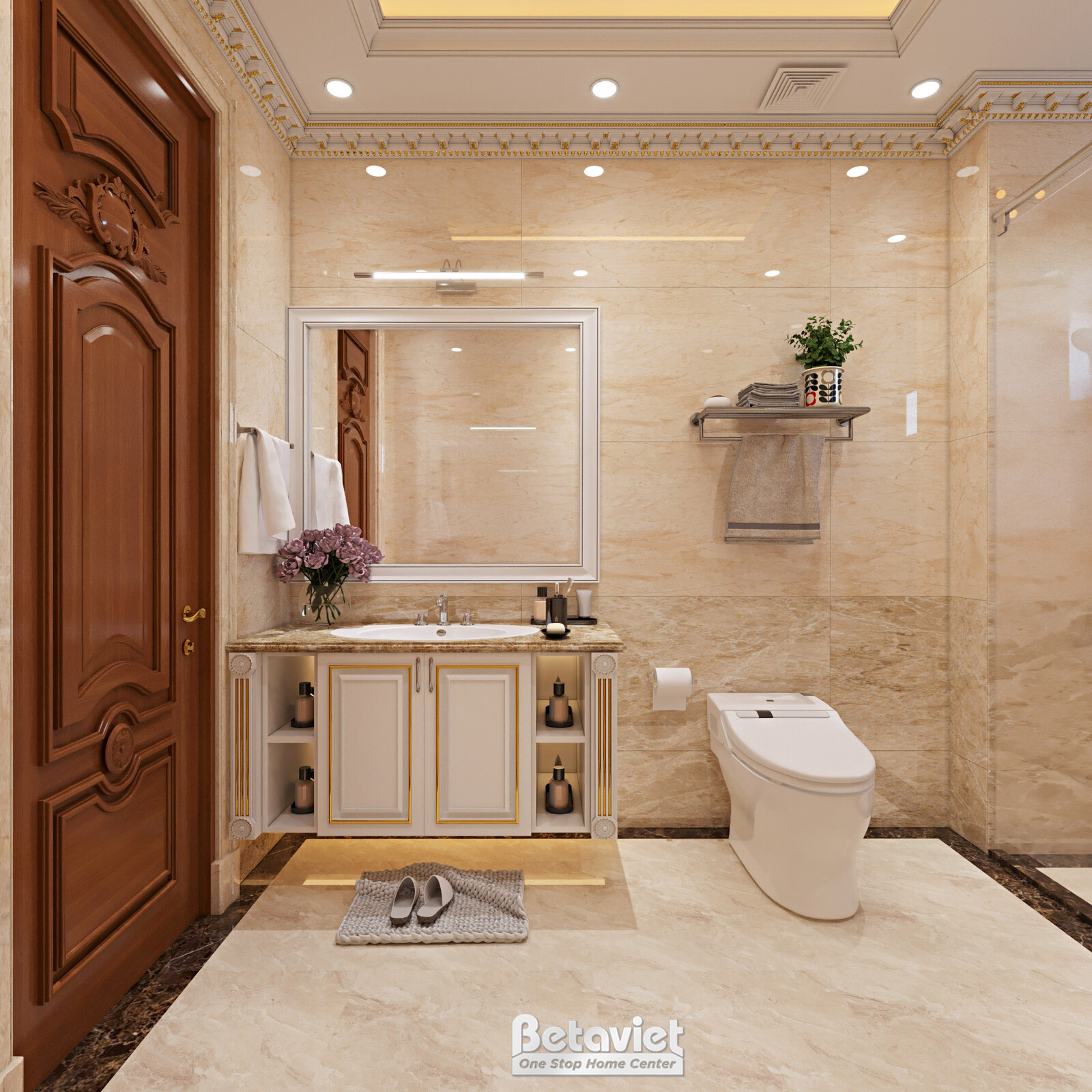 Nội thất phòng tắm biệt thự tân cổ điển NT21126 – góc nhìn 6