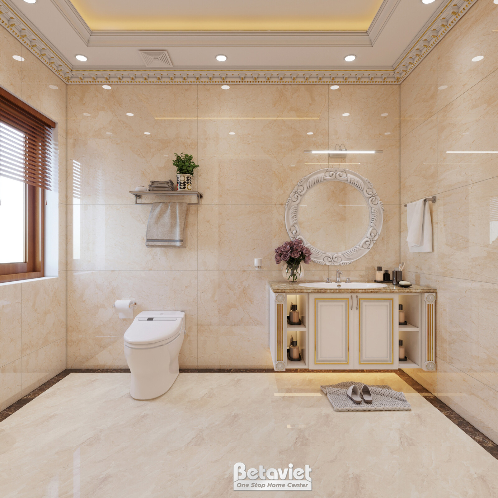 Nội thất phòng tắm biệt thự tân cổ điển NT21126 – góc nhìn 9