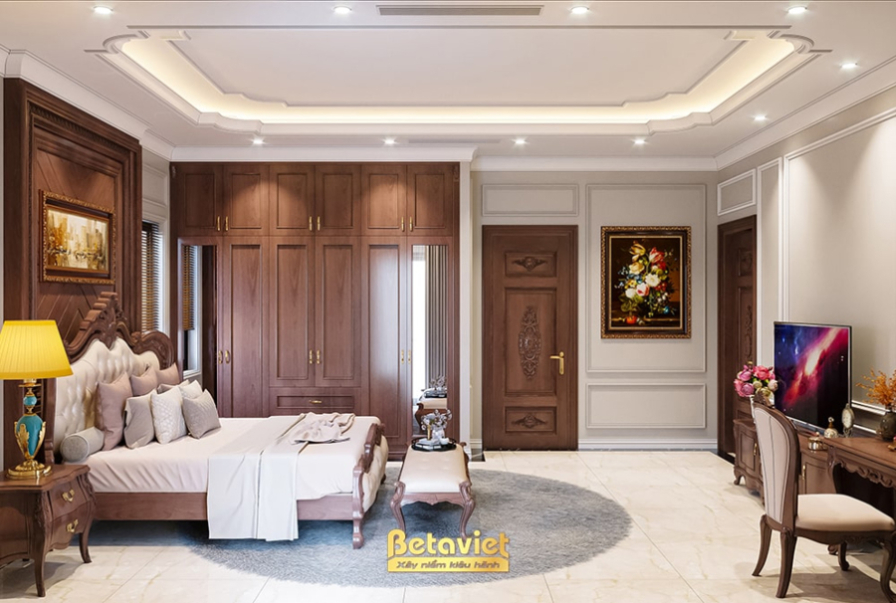 Nội thất phòng ngủ biệt thự tân cổ điển NT21102A – góc nhìn 9