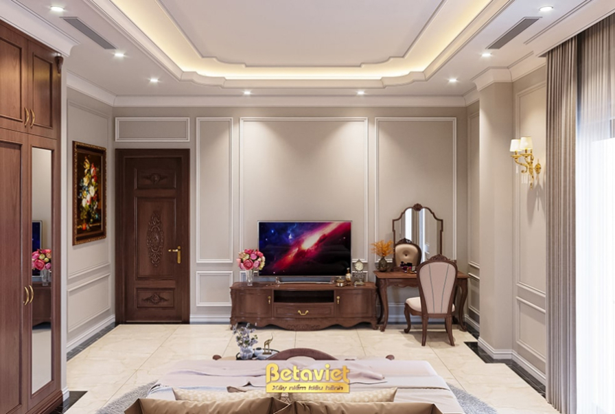 Nội thất phòng ngủ biệt thự tân cổ điển NT21102A – góc nhìn 8