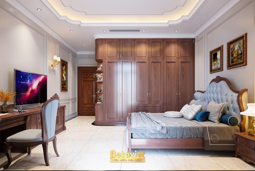 Nội thất phòng ngủ biệt thự tân cổ điển NT21102A – góc nhìn 13
