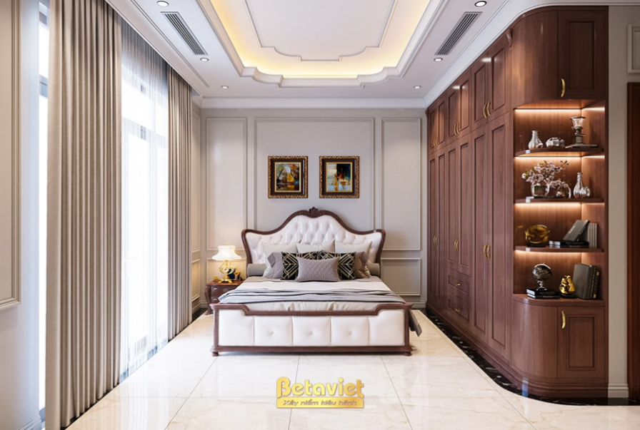 Nội thất phòng ngủ biệt thự tân cổ điển NT21102A – góc nhìn 6