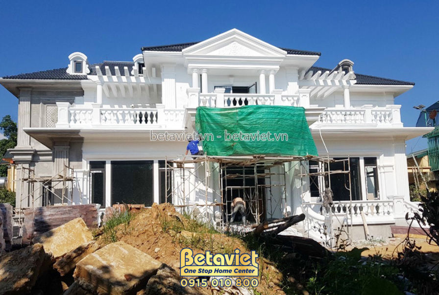 Thi công biệt thự TC21110, giai đoạn thi công nội thất – mặt ngoài công trình