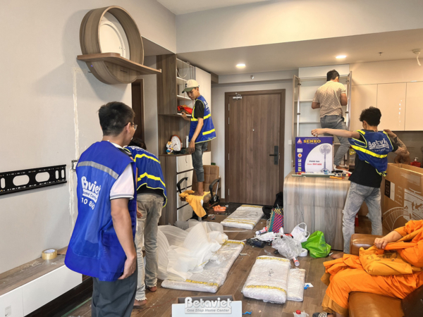 Thi công nội thất căn hộ 2 ngủ hiện đại Mizuki Park – TC24976