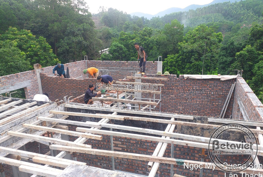Thi công biệt thự 2 tầng tân cổ điển TC21101, giai đoạn thi công phần thô – kết cấu phần thô (2)