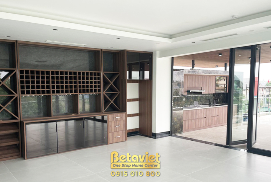 Thi công biệt thự 3 tầng hiện đại TC22071, giai đoạn lắp đặt hoàn thiện – phòng khách