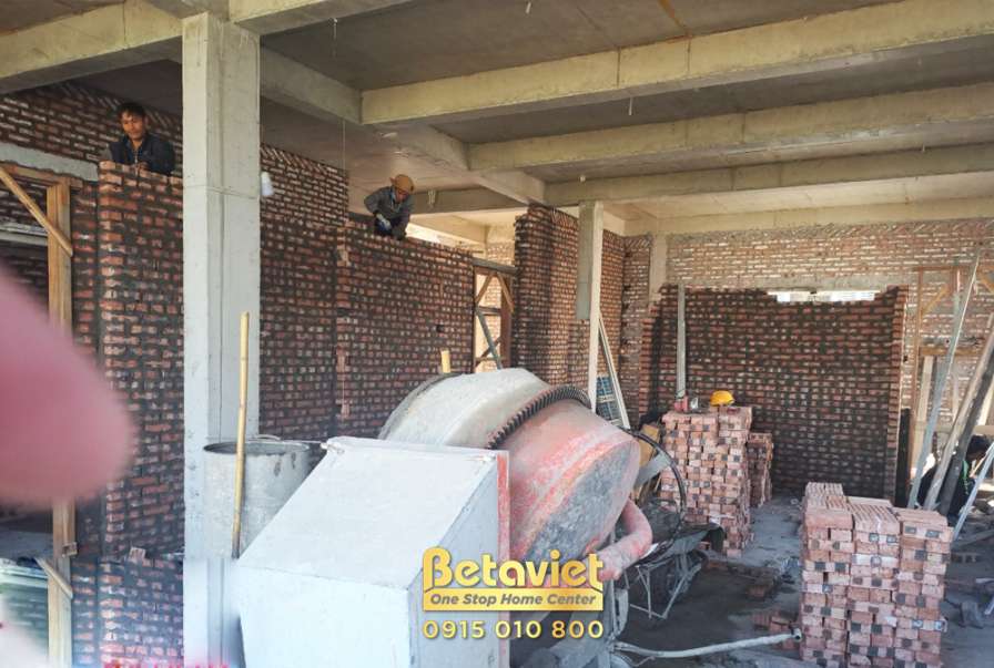 Thi công biệt thự 3 tầng hiện đại TC22049, giai đoạn thi công phần thô – mặt ngoài công trình (3)