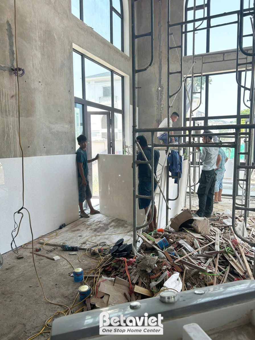 Thi công biệt thự 3 tầng TC24808, giai đoạn thi công phần thô – kết cấu phần thô
