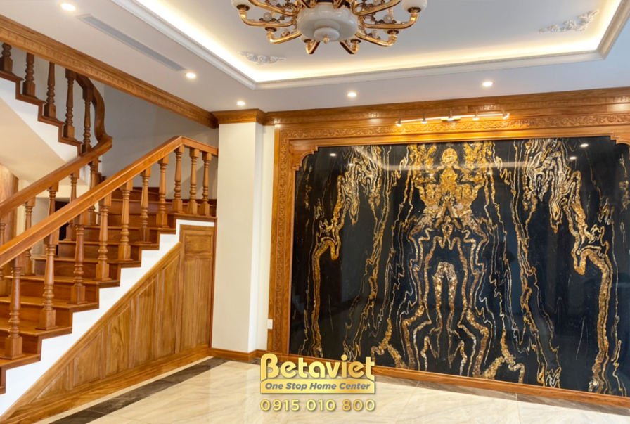 Thi công biệt thự tân cổ điển TC22081, giai đoạn lắp đặt hoàn thiện – khu vực cầu thang (3)