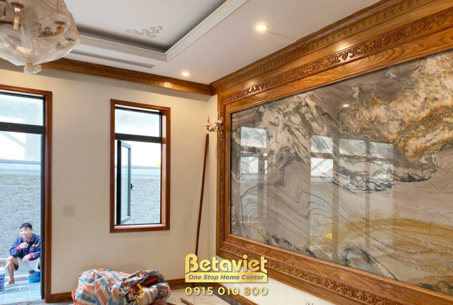 Thi công biệt thự tân cổ điển TC22081, giai đoạn lắp đặt hoàn thiện – phòng bếp và phòng ăn (3)