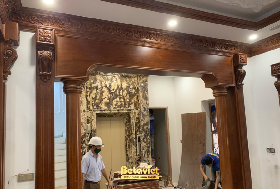 Thi công biệt thự 3 tầng tân cổ điển TC21097, giai đoạn lắp đặt hoàn thiện – ảnh thi công thực tế (3)