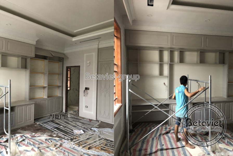 Thi công biệt thự 3 tầng tân cổ điển TC21008, giai đoạn lắp đặt hoàn thiện – chi tiết hoàn thiện