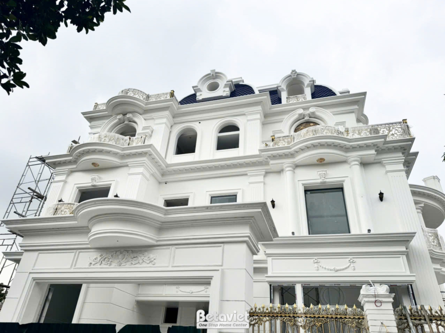 Thi công dinh thự tân cổ điển TC23082, giai đoạn lắp đặt hoàn thiện – mặt ngoài công trình (7)