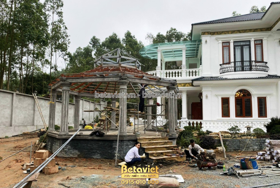 Thi công biệt thự 2 tầng tân cổ điển TC21101, giai đoạn thi công phần thô – sân vườn (2)