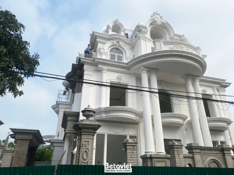 Thi công dinh thự tân cổ điển TC23082, giai đoạn thi công phần thô – mặt ngoài công trình (14)