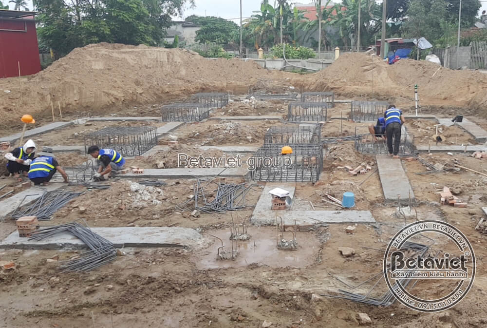 Phần thô Thi công xây nhà biệt thự 2 tầng tân cổ điển 274m2 tại Thái Bình – TC21038