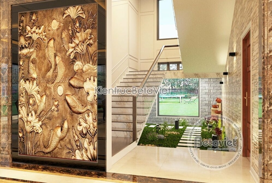 Nội thất cầu thang biệt thự Art Deco NT19320 – góc nhìn tổng thể