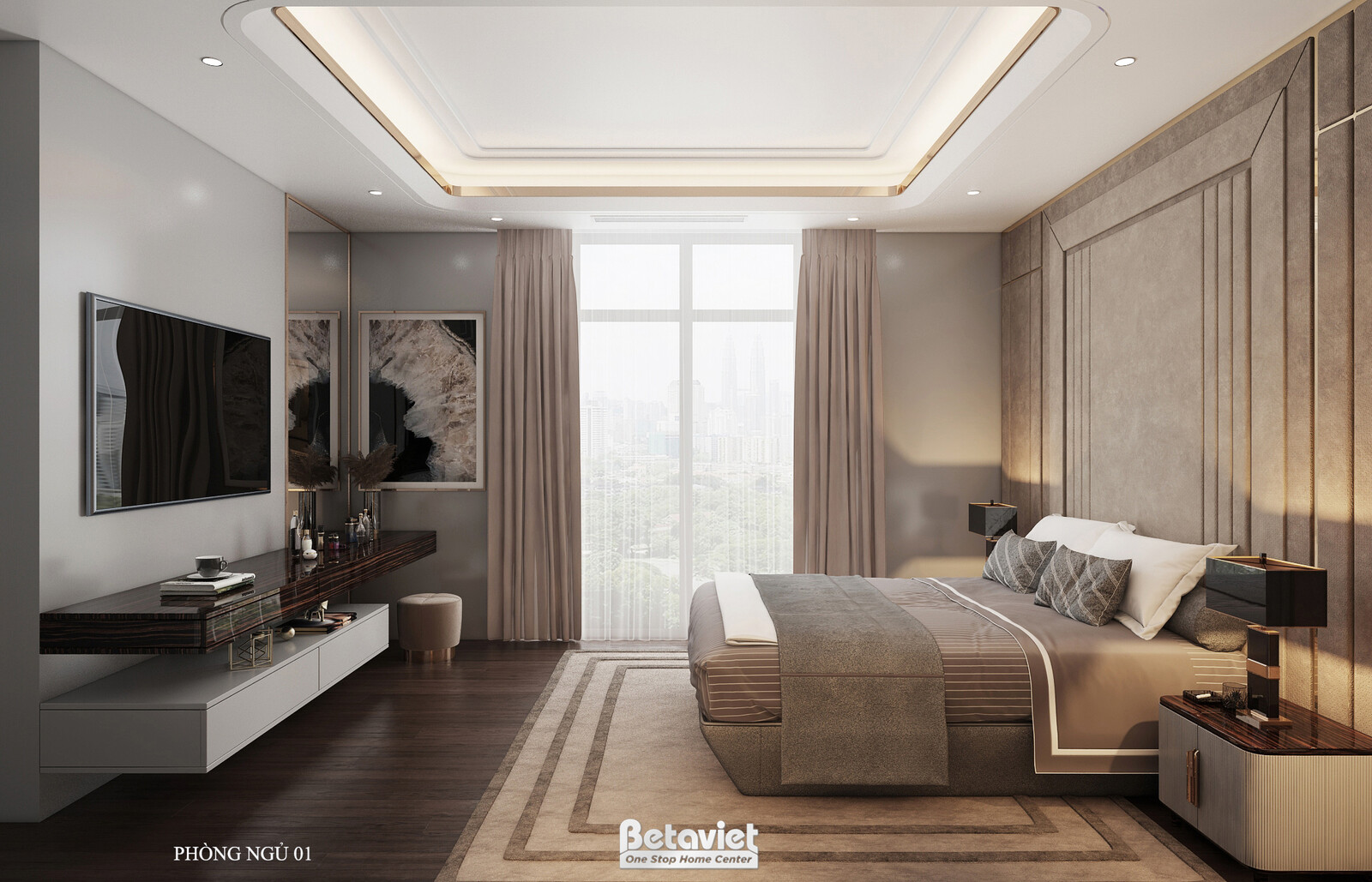 Nội thất phòng ngủ biệt thự hiện đại NT22052 – góc nhìn 4