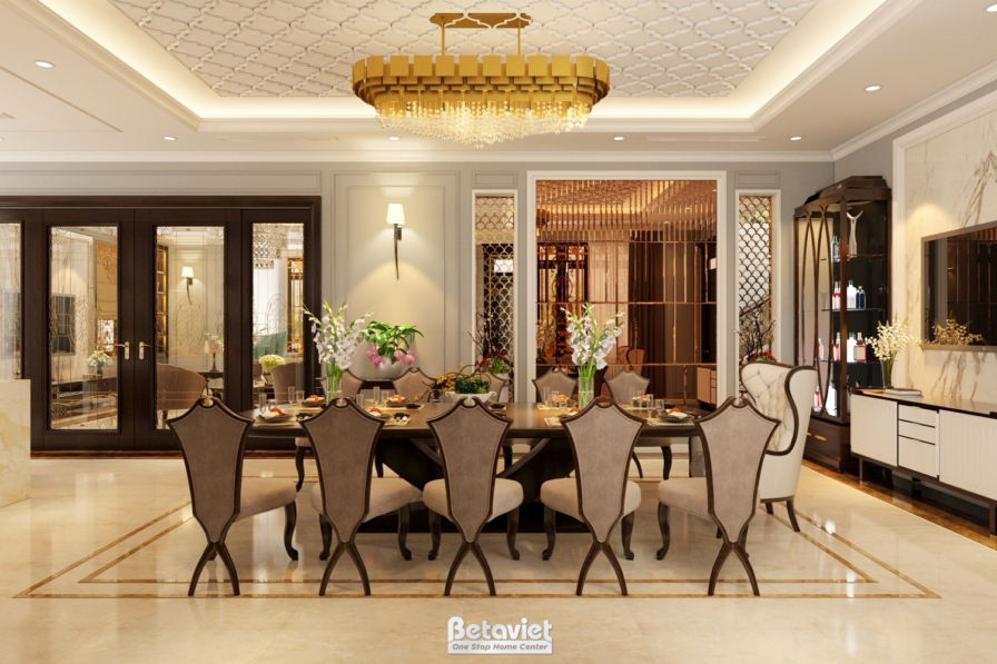 Nội thất phòng ăn biệt thự Art Deco NT19106 – góc nhìn 3