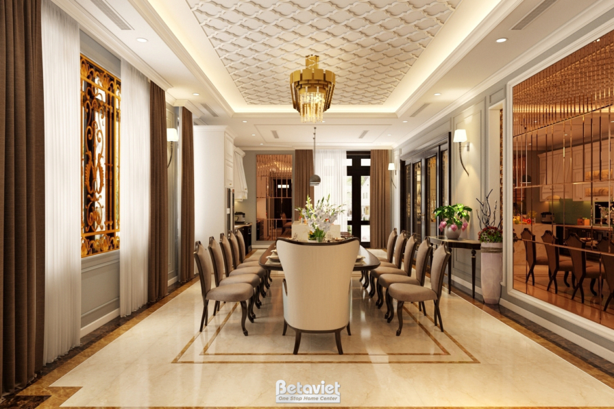 Nội thất phòng ăn biệt thự Art Deco NT19106 – góc nhìn 2