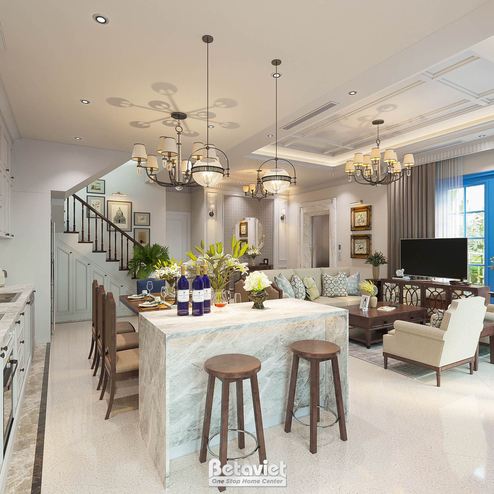 Nội thất phòng ăn biệt thự hiện đại NT21192 – góc nhìn 2