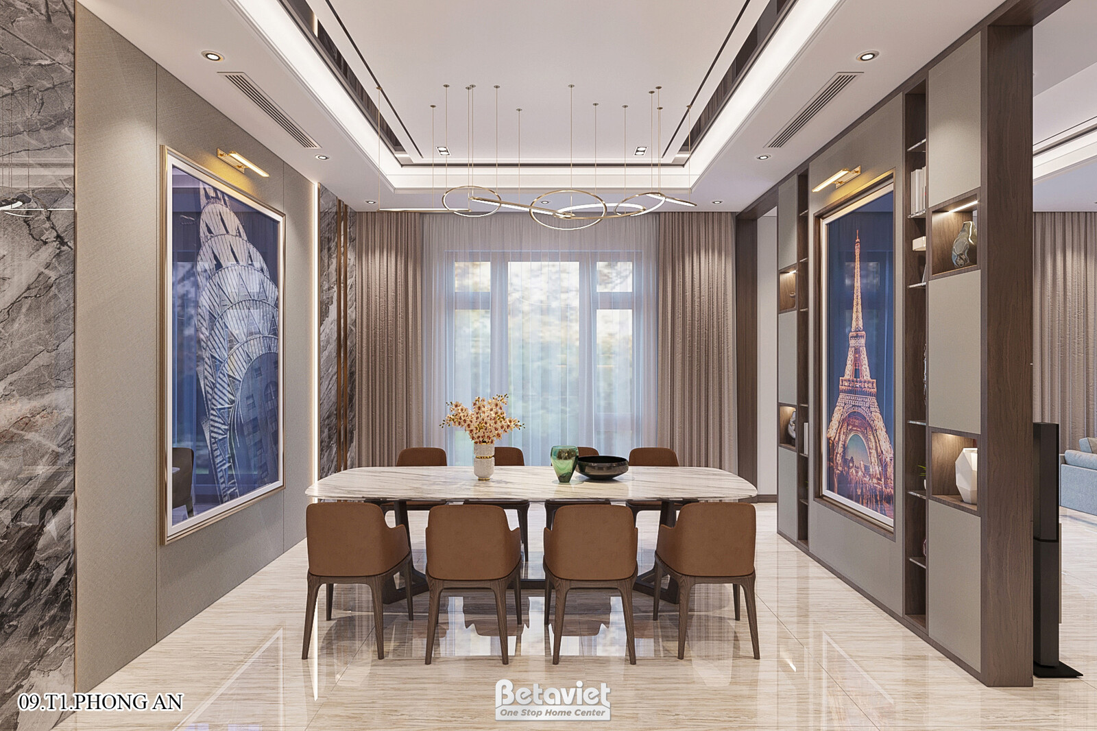 Nội thất phòng ăn biệt thự hiện đại KT21144 – góc nhìn 4